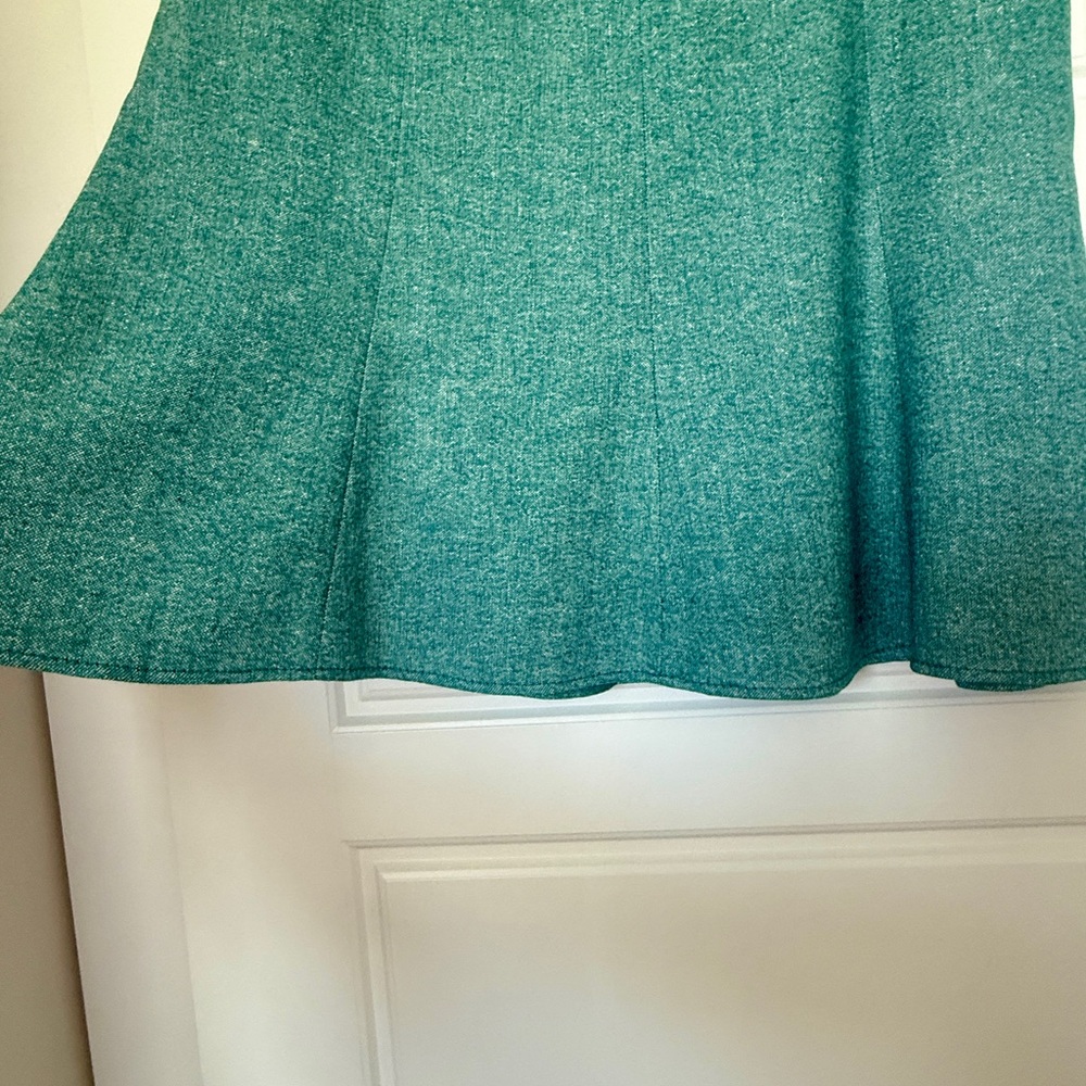 LOFT Teal Blue Green Tweed A-Line Skirt Women's Size 14 NWT - Picture 3 of 12